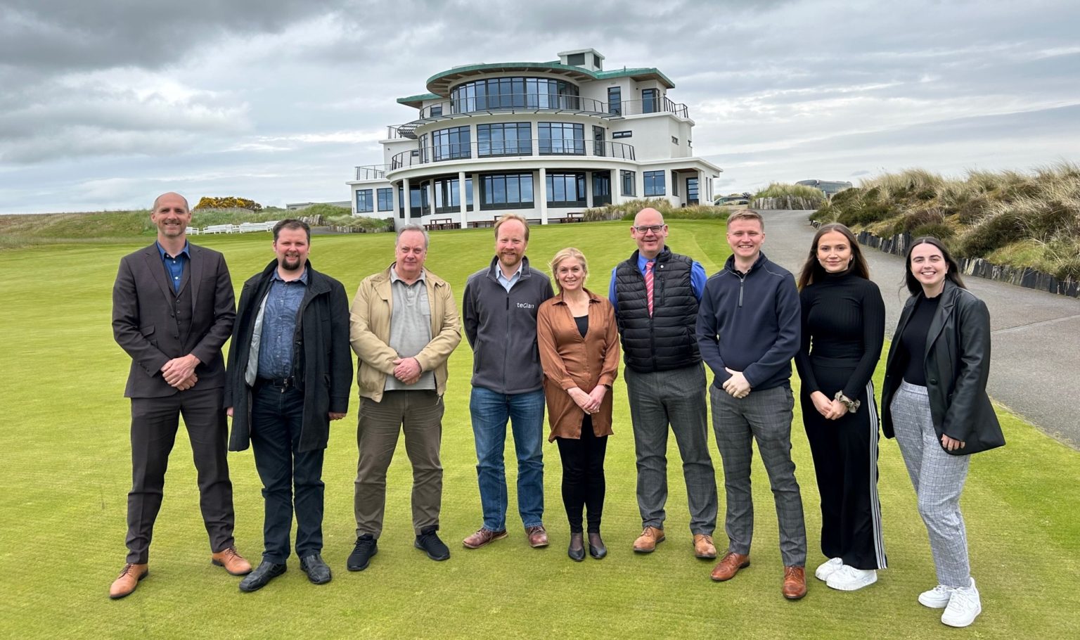 a photo if the teclan team outside castle stuart