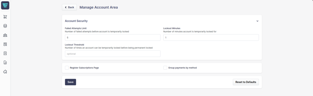 Aero Customer Account auto lockout